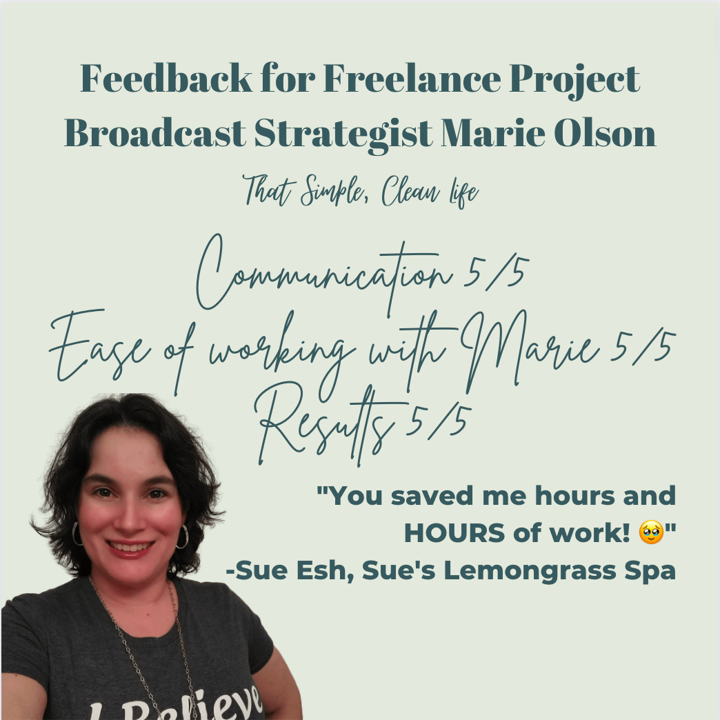 Freelance project broadcast strategist marie olson